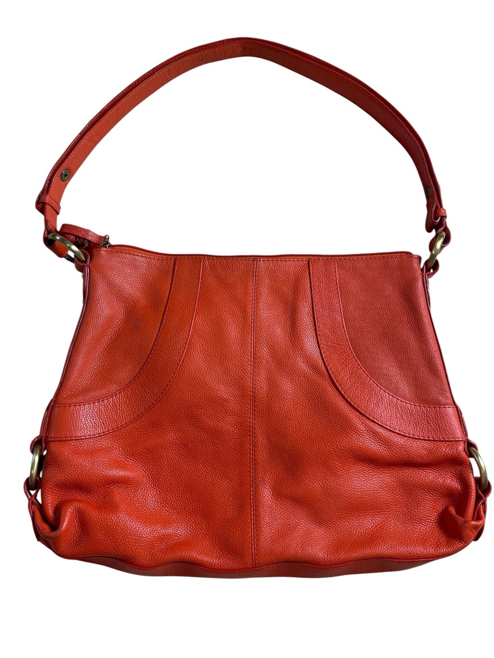 Maxx New York Leather Shoulder Bag in Red-Orange